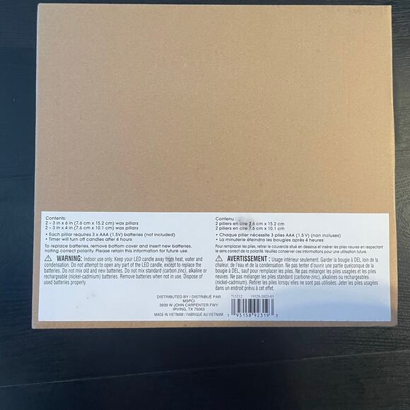 ASHLAND Orange Gold Pillar Candles LED No Flame NIB New Set of 4 Fall - Picture 2 of 2